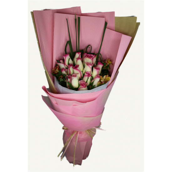 One and a half dozen Milk Pink Roses Bouquet